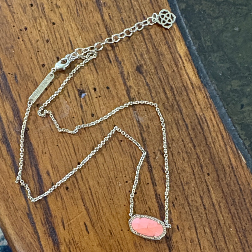 Kendra Scott Gold Necklace with Coral Stone